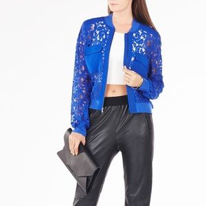 BCBGMaxazria Nicolle Lace Bomber Jacket